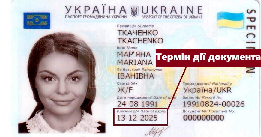 ЗАКІНЧЕННЯ СТРОКУ ДІЇ ПАСПОРТА (У ФОРМІ ID-КАРТКИ)