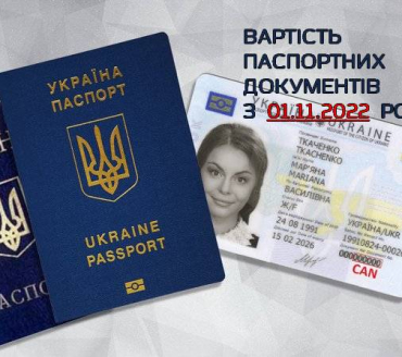 Змінено вартість адміністративного збору за виготовлення  паспортних документів