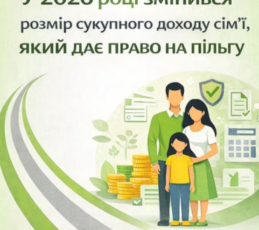 До уваги пільговиків!!! У 2026 році змінився розмір сукупного доходу сім’ї, який дає право на пільгу